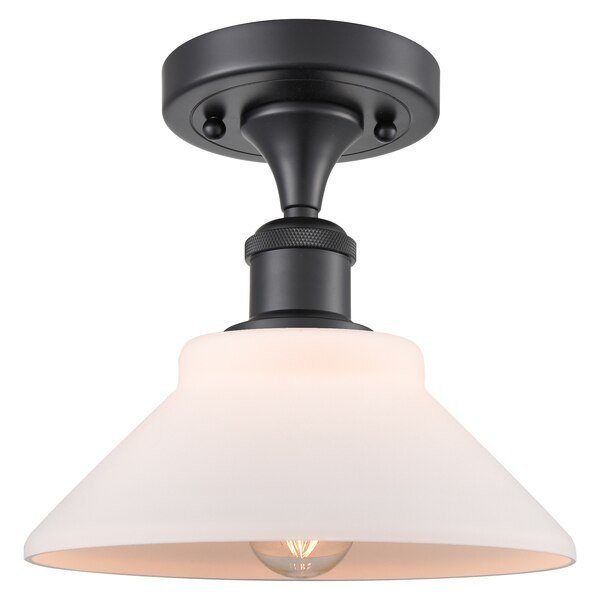 One Light Vintage Dimmable Led Semi-Flush Mount, Innovations Lighting, Mfr#: 516-1C-BK-G131-LED